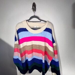 GAP Multicolor Striped Crew Neck Sweater